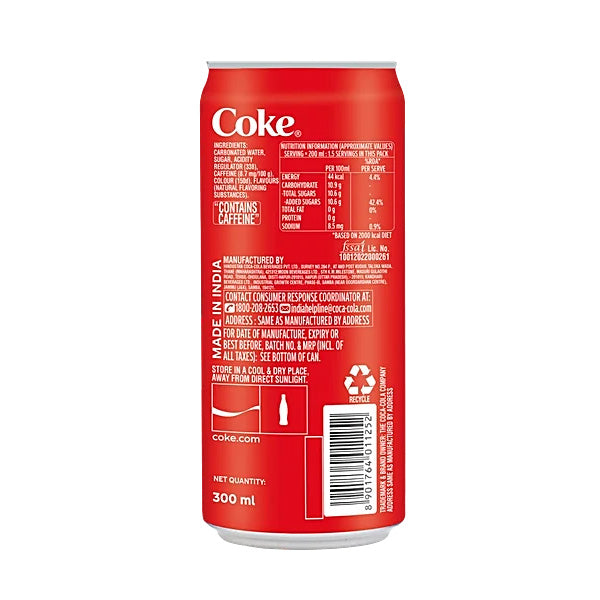 Coca Cola Original Taste Soft Drink, 330 ml Can
