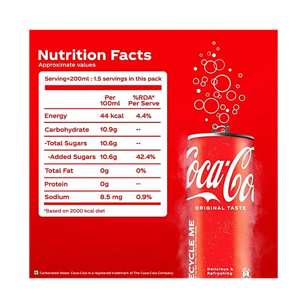 Coca Cola Original Taste Soft Drink, 330 ml Can