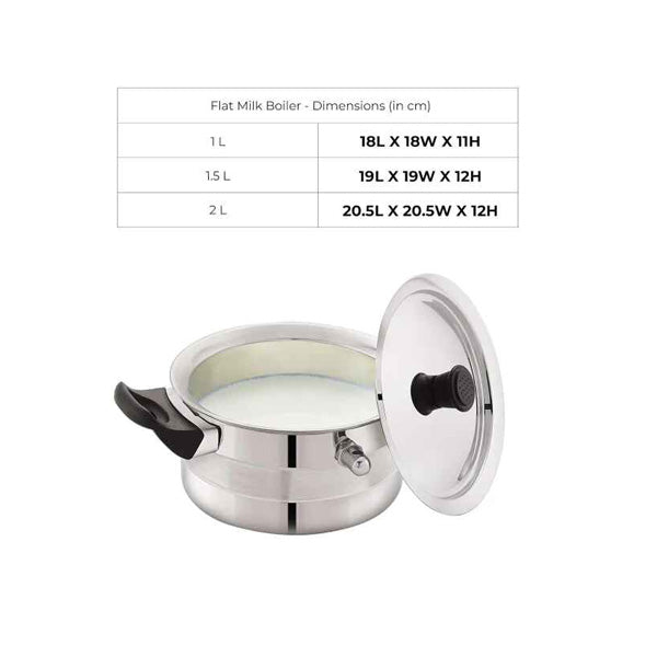 Flat milk boiler